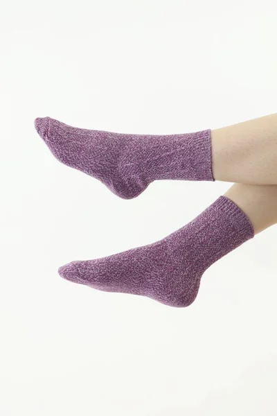 Fialové hřejivé unisex ponožky Moraj
