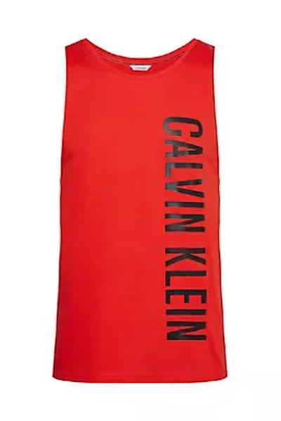 Korálové pánské tílko s nápisem Calvin Klein