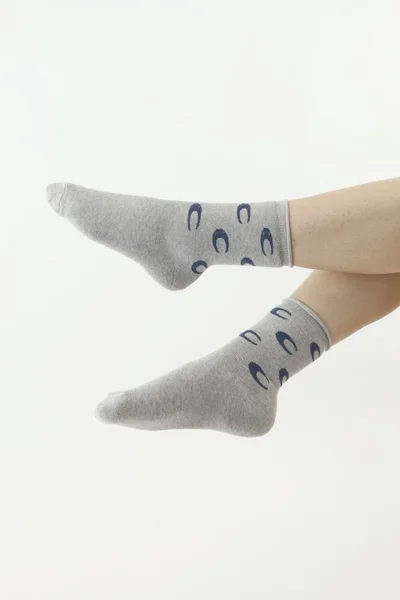 Světle šedé hřejivé unisex ponožky Moraj