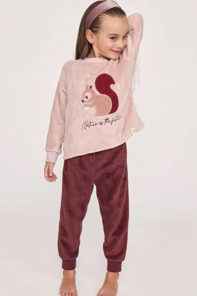 Dvoudílné růžové pyžamo pro dívky Muydemi