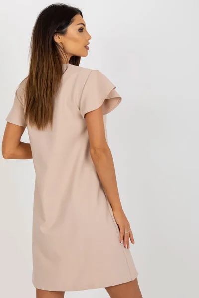Nude dámské minimalistické šaty V-neck s krajkou FPrice