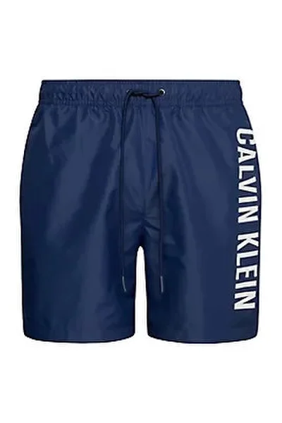 Tmavě modré pánské koupací šortky s logem Calvin Klein