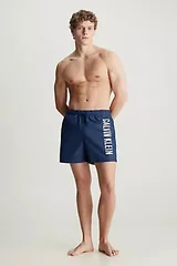 Tmavě modré pánské koupací šortky s logem Calvin Klein