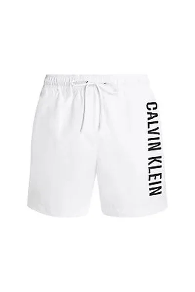 Bílé pánské plavky s nápisem Calvin Klein