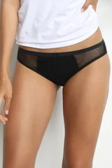 Dámské menstruační noční kalhotky s krajkou PROTECT - MENSTRUAL LACE SLIP - DIM černá