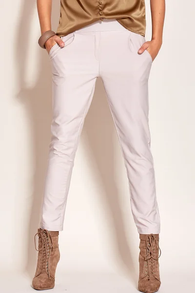 Dámské kalhoty se širokým pasem FC262 - FPrice (v barvě světle šedá)