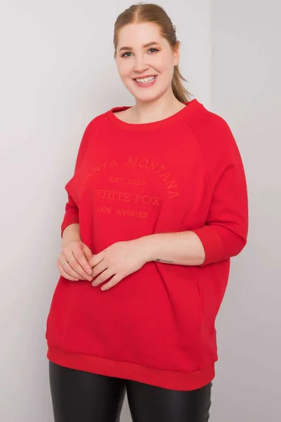 Červená plus size mikina pro ženy FPrice