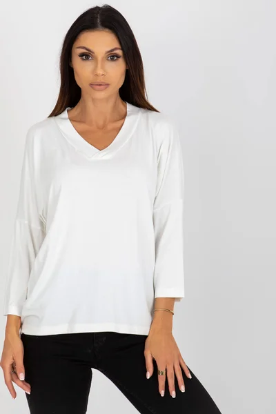Volné dámské bílé tričko FPrice
