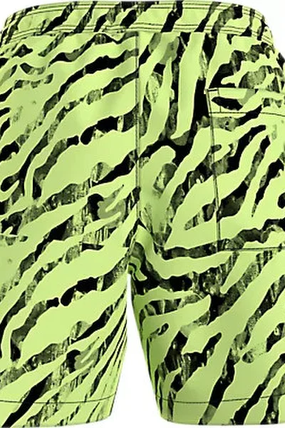 Neon zelené vzorované plavky pro chlapce Calvin Klein