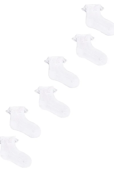 Dětská bílé ponožky s krajkovým volánkem Yoclub