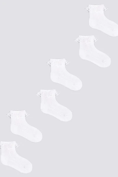 Dětská bílé ponožky s krajkovým volánkem Yoclub