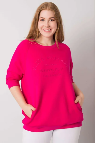 Fuchsiová mikina pro ženy plus size FPrice