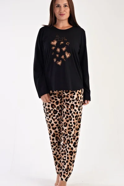 Pohodlné dámské pyžamo Vienetta leopardí vzor