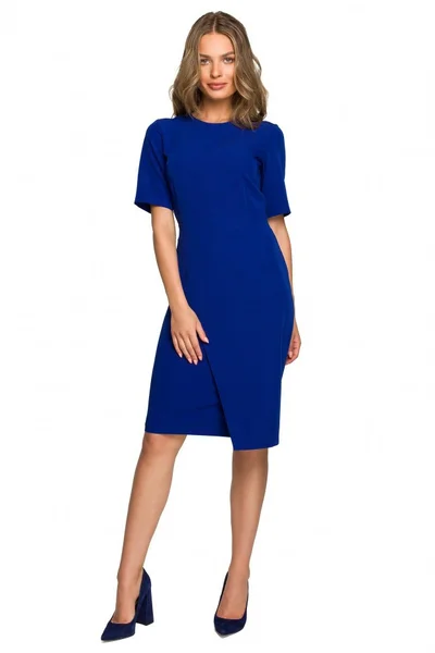 Královsky modré dámské pouzdrové šaty STYLOVE