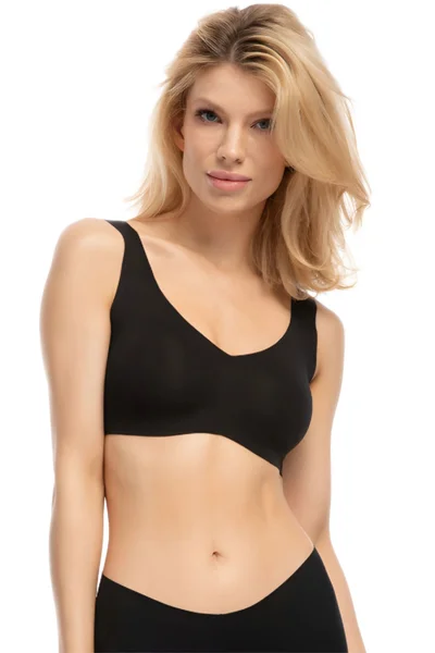 Sportovní podprsenka Soft Black bez kostic - Julimex