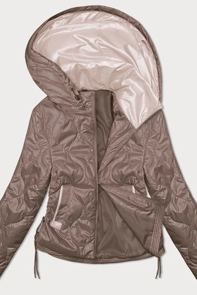 Světle hnědá dámská prošívaná bunda s metalickým efektem S'WEST