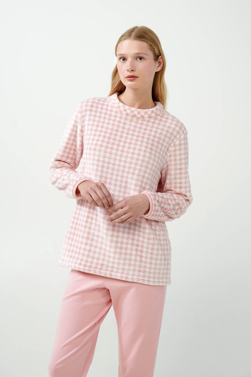 Světle růžové dámské pyžamo v dlouhém střihu Vamp, pink peach XL i512_21424_428_5