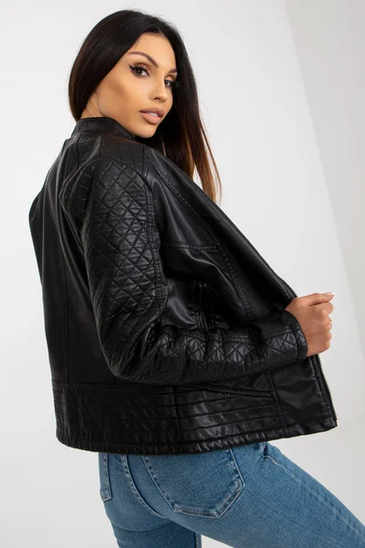 Dámská koženková bunda v černé barvě FPrice
