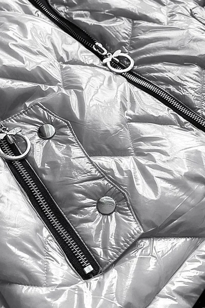 Stříbrná prošívaná dámská bunda s kapucí W290 S'WEST (srebrny)