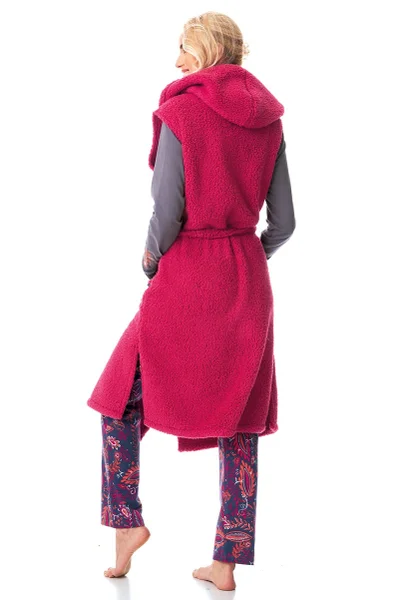 Tmavě růžová hřejivá dámská vesta Key