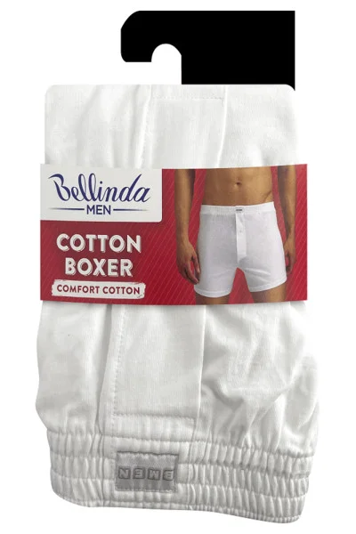 Bílé volné pánské bavlněné boxerky Bellinda COTTON BOXER