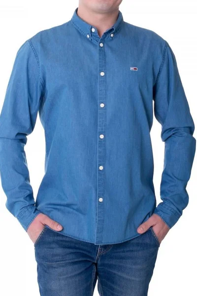 Módní pánská propínací košile Tommy Hilfiger vzhled denim
