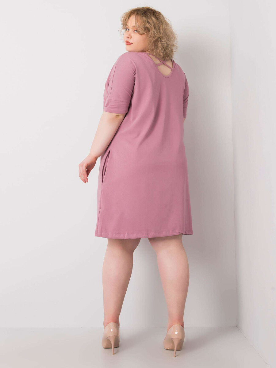 Dámské růžové růžové šaty Plus Size FPrice, XL i523_2016102950493