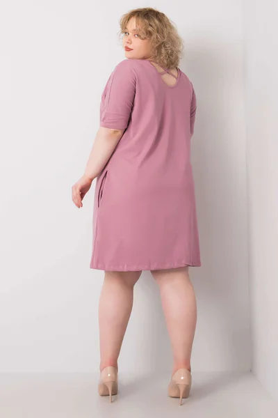 Dámské růžové růžové šaty Plus Size FPrice