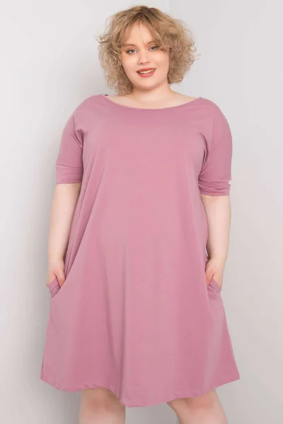 Dámské růžové růžové šaty Plus Size FPrice