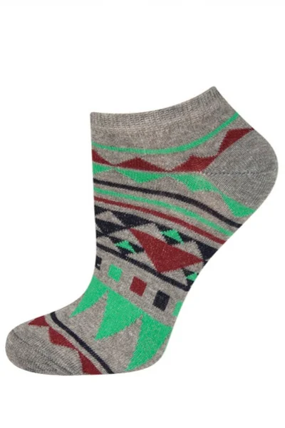 Dámské ponožky s barevnými vzory Soxo (v barvě šedozelená)
