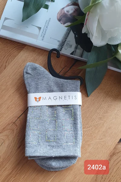 Šedé dámské vzorované ponožky Magnetis univerzální velikost
