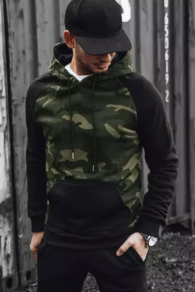 Módní pánská mikina army styl khaki Dstreet