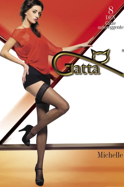 Černé samodržící punčochy Gatta
