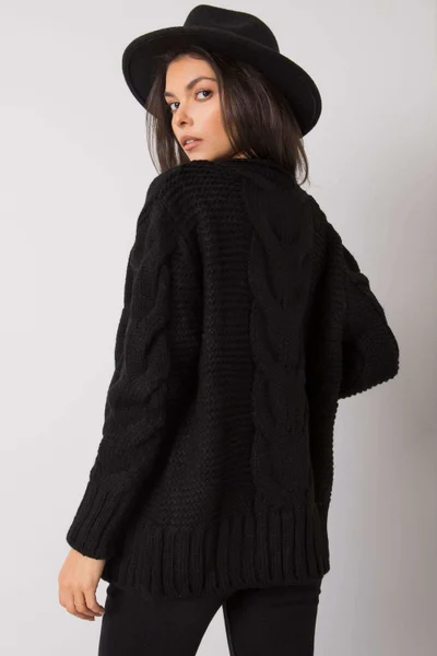 Dámský černý svetr s knoflíky Rue Paris