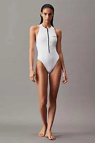 Sexy jednodílné dámské plavky se zipem Calvin Klein