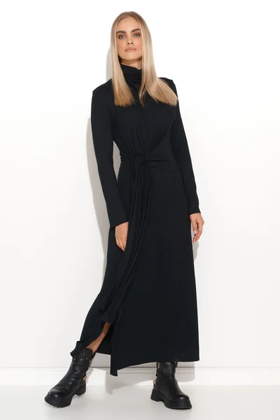 Elegantní dámské černé šaty s dlouhými rukávy Makadamia
