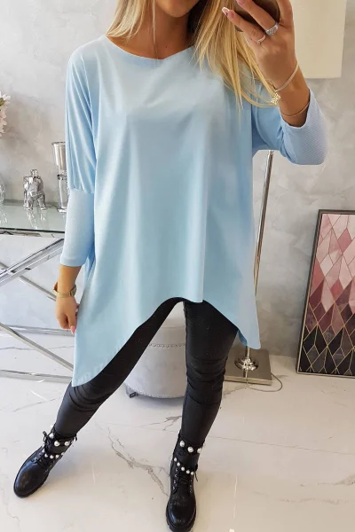 Dámská oversize halenka azurová - Kesi