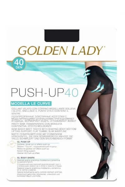 Černé pružné stahující punčocháče Golden Lady Push-up