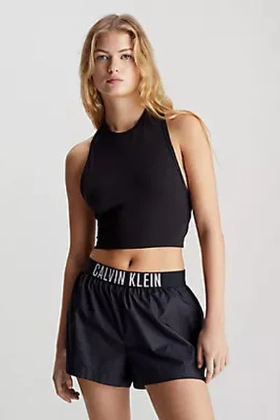 Dámský černý sportovní crop top Calvin Klein