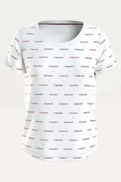 Dámské tričko s potiskem N531 - OLG - Bíla - Tommy Hilfiger