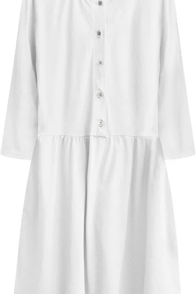 Bílé bavlněné dámské oversize šaty Made in Italy 305