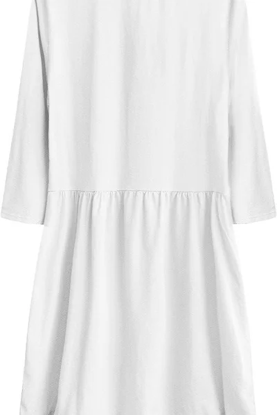 Bílé bavlněné dámské oversize šaty Made in Italy 305