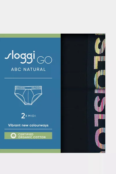 Pánské černé slipy GO ABC Natural Midi 2ks - Sloggi