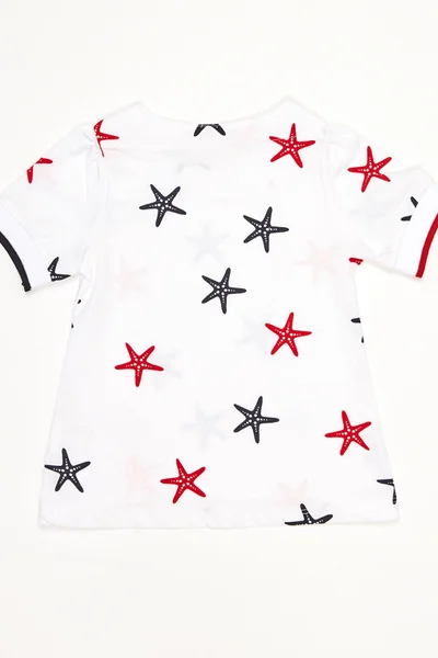 Bílé dívčí tričko s potiskem mořských hvězdic FPrice