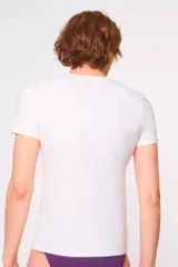 Spodní bílé panské tričko s V výstřihem Sloggi