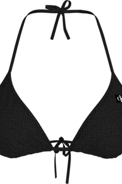 Černá trojúhelníková plavková podprsenka s logem Calvin Klein