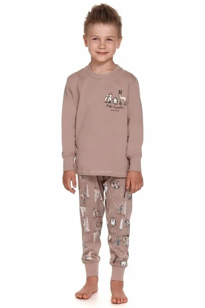 Dětské pyžamo Fox hnědé Dn-nightwear hnědá
