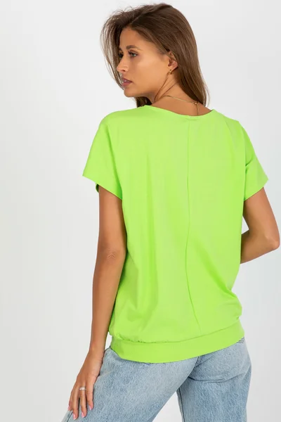 Neon zelené dámské tričko V-neck FPrice