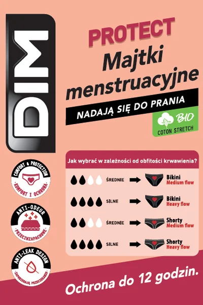 Noční i denní menstruační kalhotky DIM MENSTRUAL NIGHT SLIP - DIM -