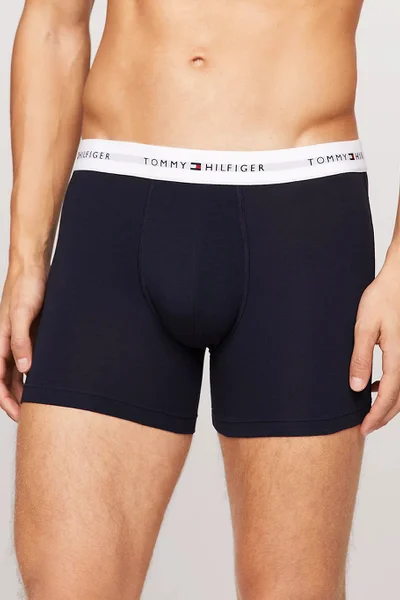 Černé bavlněné boxerky s elastanem 3ks Tommy Hilfiger